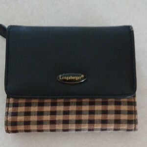 Longaberger Black and Tan Checkered Wallet